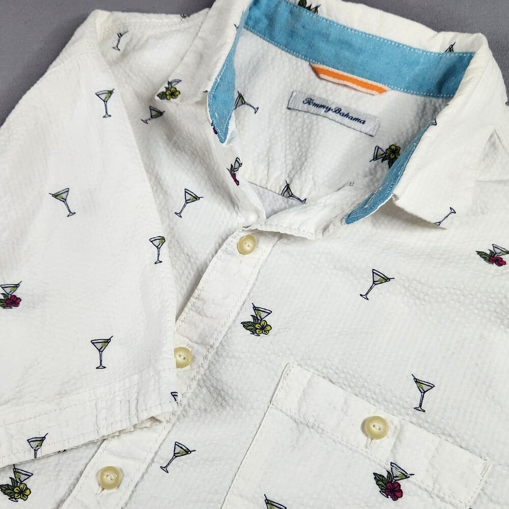 Tommy Bahama Martini button up short sleeve men's shirt size Medium vacay party